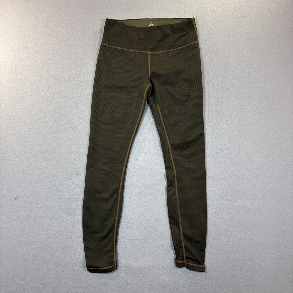 prAna Women's Green Cathedral Cropped Leggings M Yoga Pants Stretch High‎ Rise